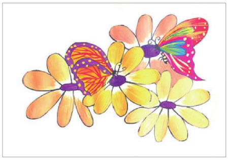 儿童美术蝴蝶与花怎么画（2）