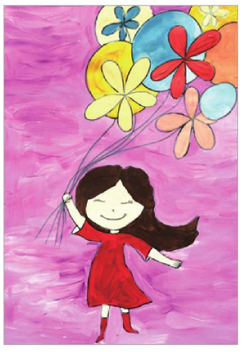 儿童美术女孩的气球怎么画（4）