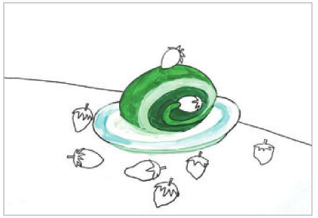 儿童美术抹茶蛋糕怎么画（2）