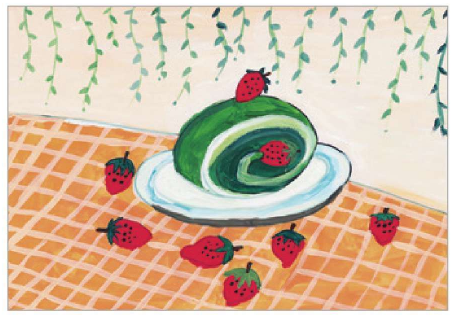 儿童美术抹茶蛋糕怎么画（6）
