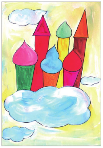 儿童美术梦幻城堡怎么画（4）