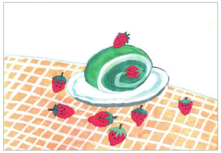 儿童美术抹茶蛋糕怎么画（5）
