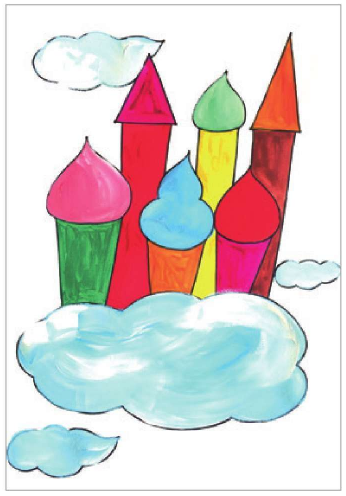 儿童美术梦幻城堡怎么画（3）