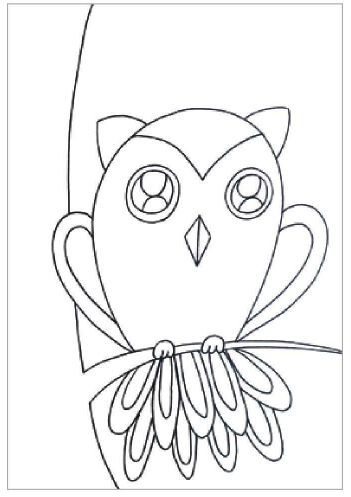 儿童美术夜晚的猫头鹰怎么画（1）